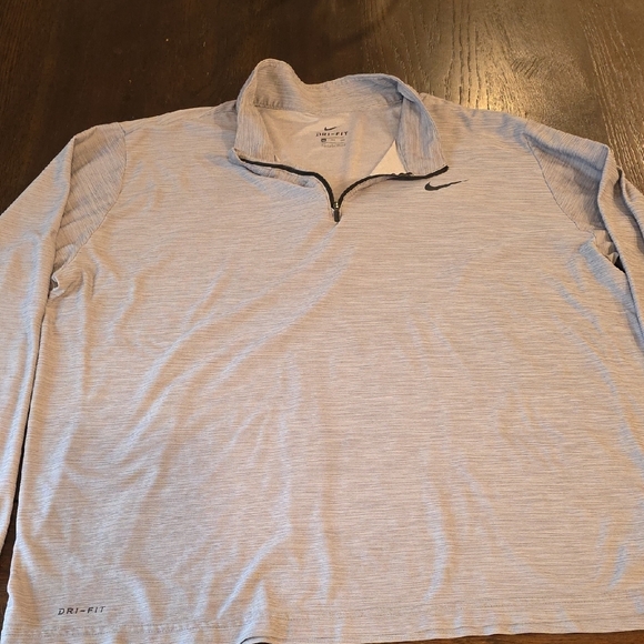 Men's Nike Dri Fit Gray Running Pullover Size XXL Long Sleeve 1/4 Zip - Picture 2 of 6
